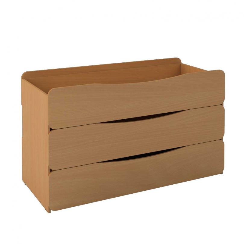 Ліжко дитяче 3-х ярусне без матрацу, боковини та спинки з ламінованої ДСП,(ТОВ ‘’АЛМАНТ’’), 1491х649(1848)х868 мм.